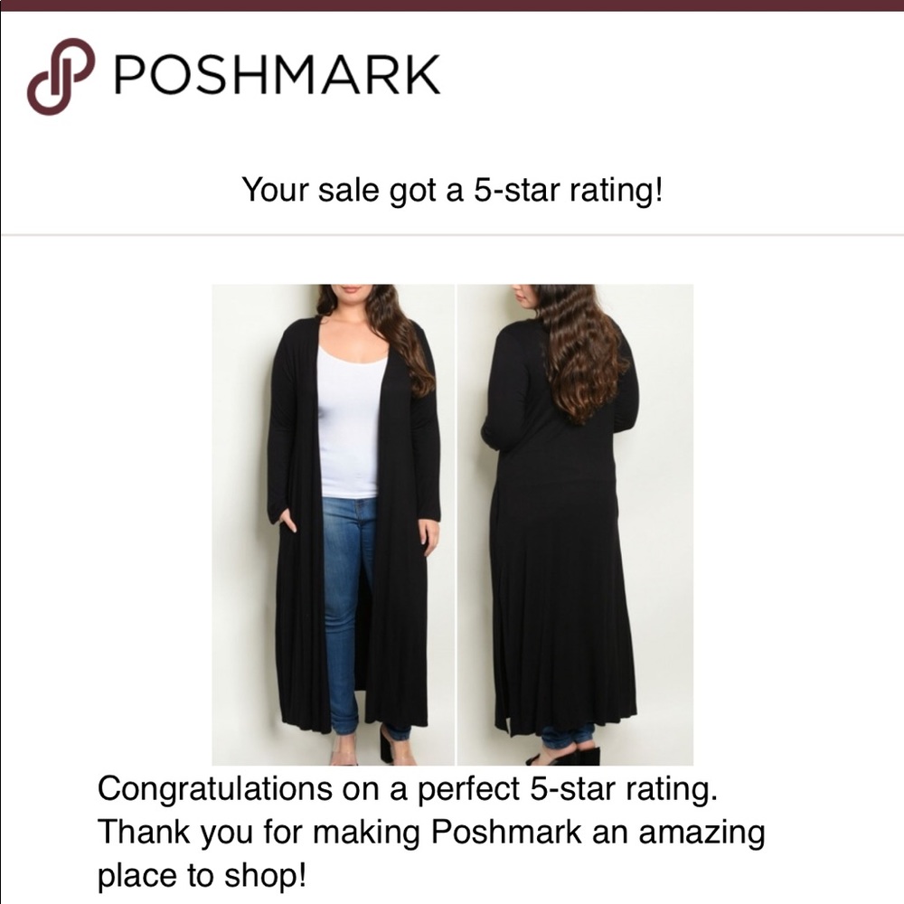Last 1 SIZE XL! LONG BLACK KNIT DUSTER/ CARDIGAN - Picture 3 of 6